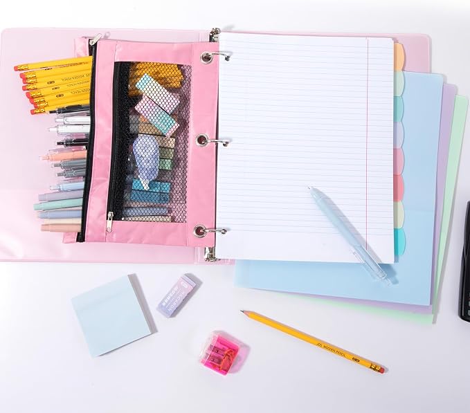Eersida 117 Pcs Middle High School College Bundle Supplies Kit, Back to School Essentials, Includes Folders, Notebooks, Tab Dividers, Pencils, Highlighters, Calculator & More (Macarons)
