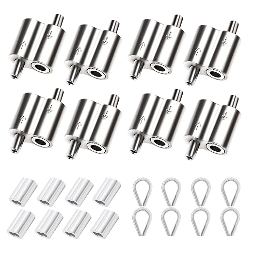24 PCS Wire Clamp Tool Kit - 8 M2 Two-Way Wire Rope Cable Clips, 8 M3 Stainless Steel Thimbles, 8 M3 Aluminum Crimping Loop Sleeves for 1/16" Wire Rope Rigging, Tent Rope, Guard Railing for Outdoors