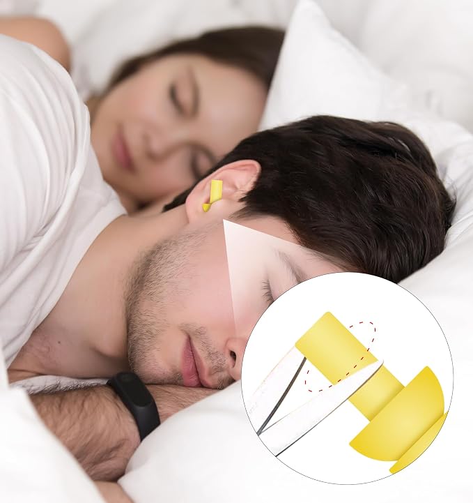 6 Pair Reusable Ear Plugs for Sleeping, Rubber Ears Plug for Big & Small Ear Canals Soft Noise Cancelling Earplugs for Travel Sleeping, Comfortable Fit, Multi-Color Generally Suitable for Most People