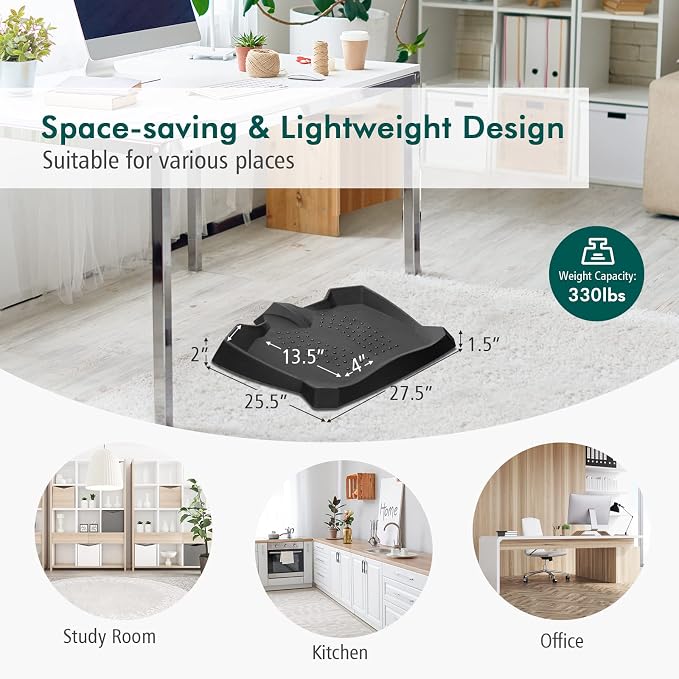 ReunionG PU Not-Flat Standing Mat, Anti Fatigue Mat for Standing Desk 2” Thick, Comfort Floor Mat with Anti-Skid Groove, Calculated Terrain & Massage Points, Suitable for Home Kitchen Office