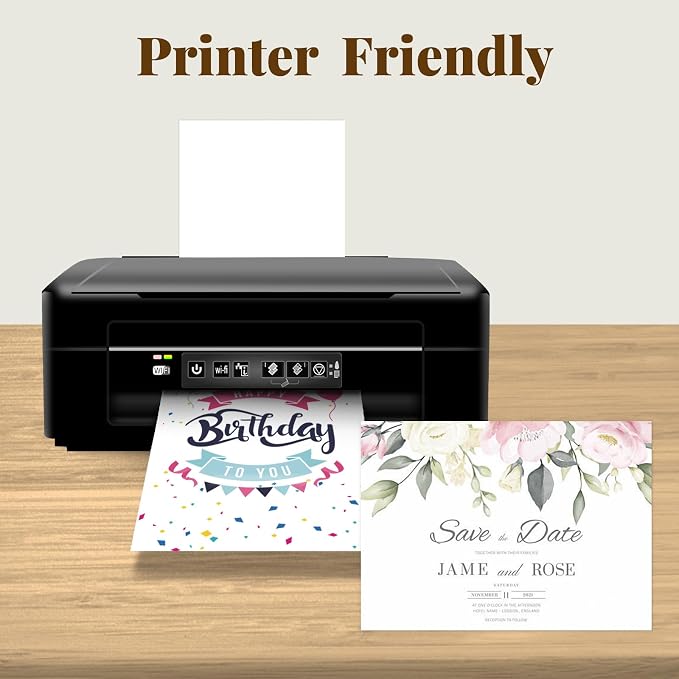 Goefun White Blank Note Cards and Envelopes 4x6 (Not Folded), 4x6 Flat Postcards and A6 Envelopes Self Seal 100 Pack for Wedding, Invitations, DIY Note Cards & All Occasion
