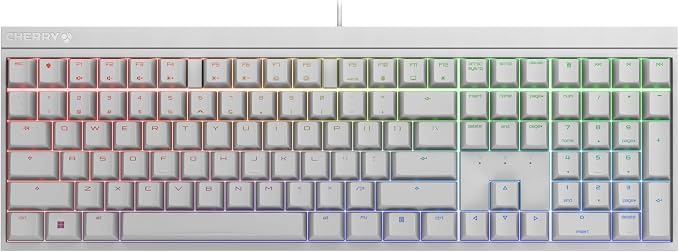 MX 2.0S, Wired Mechanical Gaming Keyboard with RGB-Lighting, Designed in Germany, Full Key Rollover, Anti Ghosting, MX2A Brown Switches, White