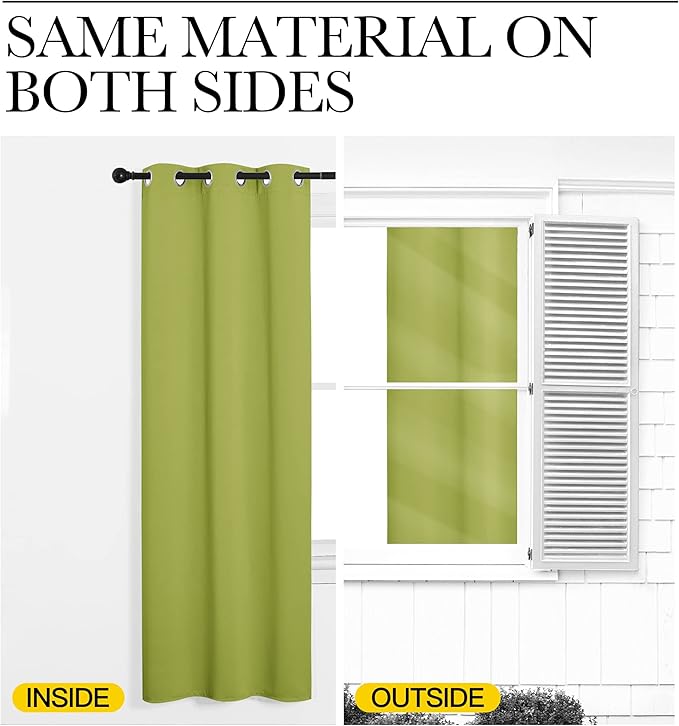 NICETOWN Blackout Curtain 78 inch Long, W55 x L78, 1 Panel, Fresh Green, Thermal Insulated Window Treatment with Grommet Room Darkening Thermal Insulated Panel for Bedroom/Living Room