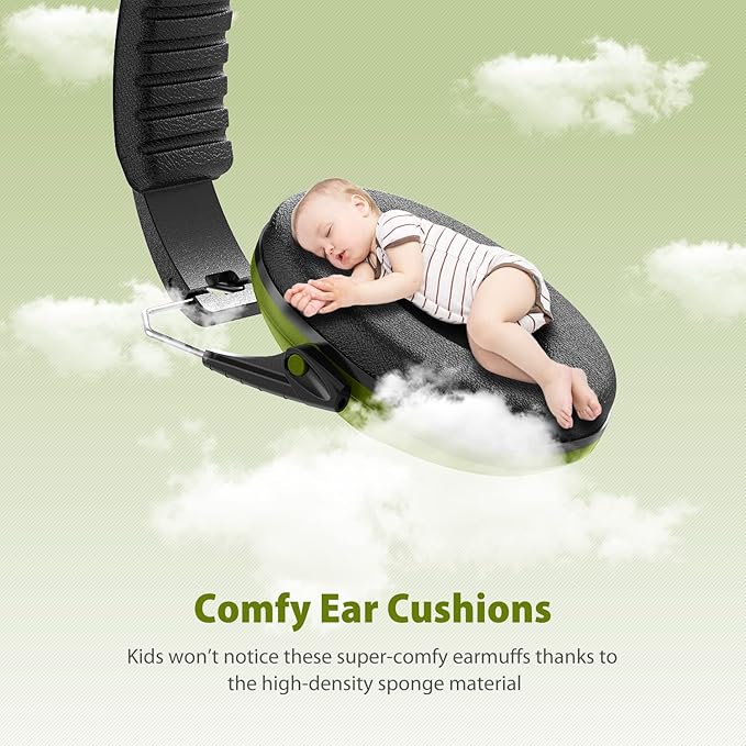 Noise Cancelling Ear Muffs: SNR27.4 Noise Cancelling Headphones for Autism with Adjustable Headband - Hearing Protection Ear Muffs for Kids Autism Sensory Monster Truck Demo Derby Mowing