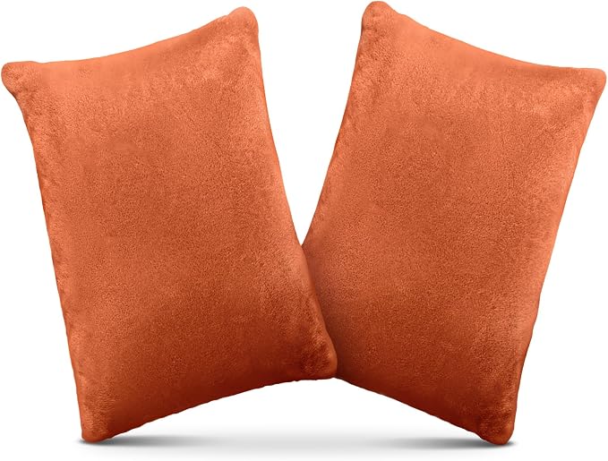 1 MIDDLE ONE 2 Pack Small Pillow, Memory Foam Mini Pillow 11 X 7 Inches for Travel, Sleeping, Nap and Neck, Knee, Lumbar Support, Tiny Cushion for Pet, Dogs (Orange)