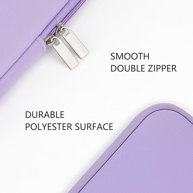 RAINYEAR Laptop Sleeve Case Compatible with 13.3 Inch Notebook Computer Tablet Chromebook 14" MacBook Pro/Max M1 M2 M3 M4 M5 Soft Cover Protective Case Zipper Carrying Bag (Purple)