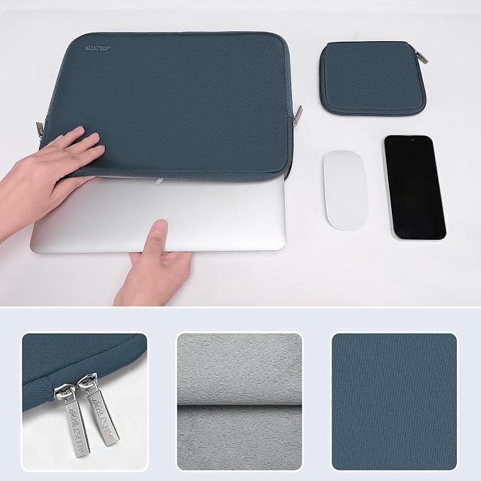 MOSISO Laptop Case 13 inch, 13 inch Laptop Sleeve Bag Compatible with MacBook Neo/Air M5 M4 M3 M2 M1 2026-2018 / Pro M2 M1 2026-2016, Neoprene Computer Sleeve Bag with Small Case, Haze Blue