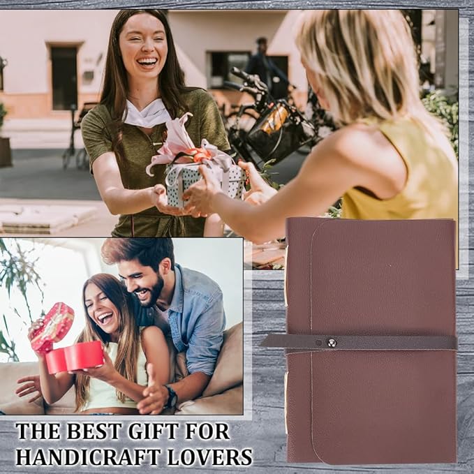 WEBEEDY 89Pcs Bookbinding Kit for Beginners DIY Leather Journal Bookbinding Set A5 Book Making Kit for Adults Complete Bookbinding Back to School Supplies with Thread,Sewing Needles,Paper & Other Tool