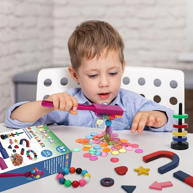 122 PCS Magnetic Science Kit for Kids - Magnetic Balls, Bingo Wands with Chips, DIY Magnet Toys for Kindergartners, Back to School Supplies, Educational Learning Activities for Classroom