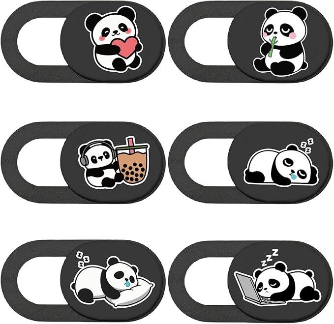 Panda Camera Cover Webcam Cover Slide Cute Animal Design Privacy Guard Webcam Protector for Laptop Notebook Tablet Phone Mini PC Accessories for Home Office Travel Work Secure Durabler