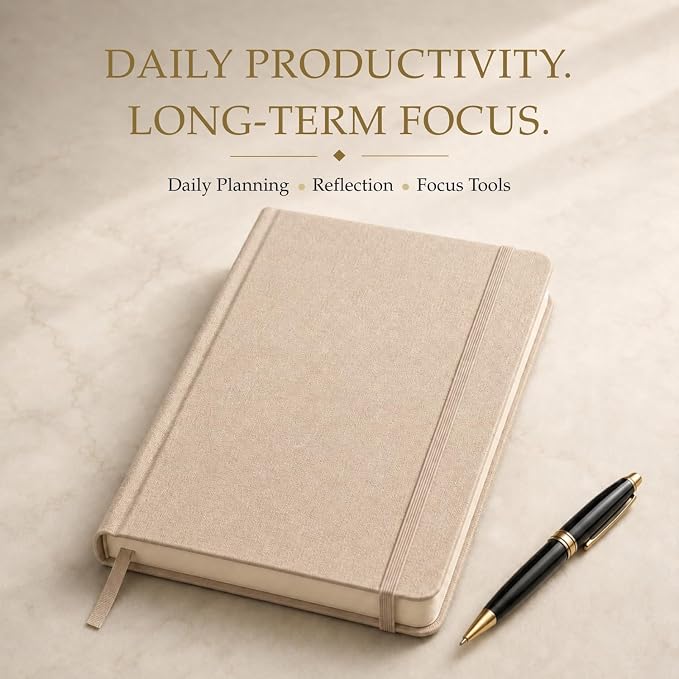 The Advanced Productivity Planner – Undated Daily, Weekly & Monthly Planning System with Time Blocking, Goal Setting & Habit Tracking. Toolkit to Maximize Focus and Take Control of Your Time | A5 (Beige)