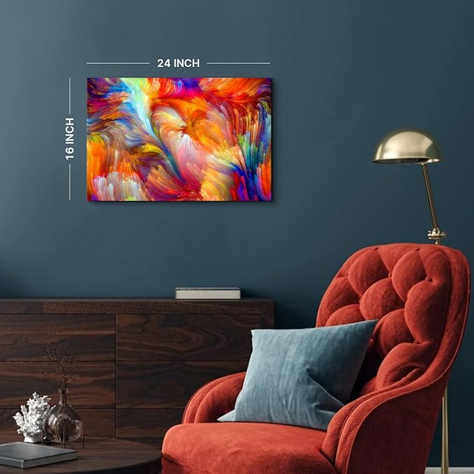 Bright Colorful Abstract Wall Art Graffiti Picture Wall Decor for Living Room Bedroom Watercolor Multicolor Canvas Prints Painting Aesthetic Poster Boho Artwork Guest Room Home Decorations 16x24”