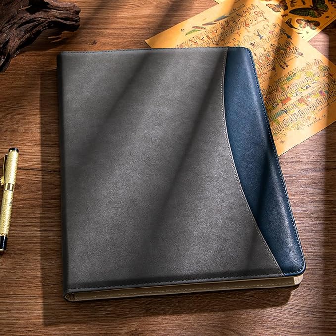 PU Leather A4 Clipboard Portfolio, Resume Padfolio Business Case | Features 25 memo sheets & pen holder. Durable PU leather for job interviews, office meetings & travel. Professional & sleek.