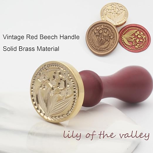 Wax Seal Stamp Kit, 6 Pcs Wax Seal Stamp Head 1 Wooden Hilt Letter Wax Seal Kit, Sealing Wax Stamp Seal Set Include Lily/Daisy/Mushroom/Oval Blank Envelope Sealing Wax Stamps for Wedding Invitation