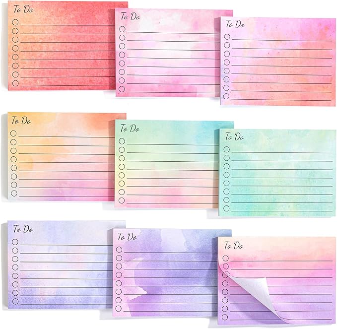 Mr. Pen- to Do List Sticky Notes, 3"x4", 9 Pads, 450 Sheets | Lined Checklist Sticky Pads with Smooth Writing, Easy Peel-Off, Thick Paper for Planning, Office, School & Daily Tasks