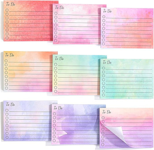 Mr. Pen- to Do List Sticky Notes, 3"x4", 9 Pads, 450 Sheets | Lined Checklist Sticky Pads with Smooth Writing, Easy Peel-Off, Thick Paper for Planning, Office, School & Daily Tasks
