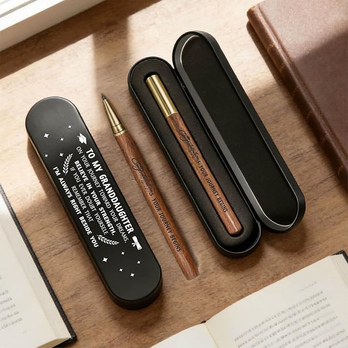 2026 Graduation Gifts for Granddaughter | Engraved Wooden Pen Gift Set