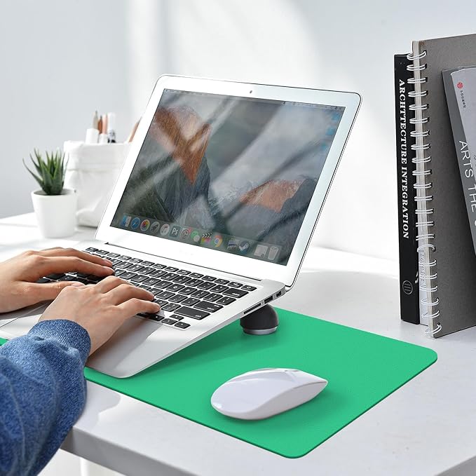 Leather Desk pad Protector, Office Mat, Large Mouse Mat, Non-Slip PU Leather Blotter, Laptop Desk Pad,Waterproof Laptop Computer Desk Keyboard Mat for Office/Work/Home/Decor (Green, 37 * 18in)