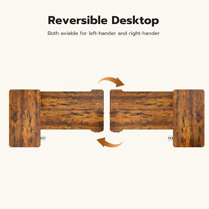Acrolix L Shaped Electric Standing Desk - 71x43.5 Inch Reversible Corner Sit Stand Desk with Hook&Cup Holder,Electric Height Adjustable Table,for Home Office Gaming&Trading Computer Desk, Rustic Brown