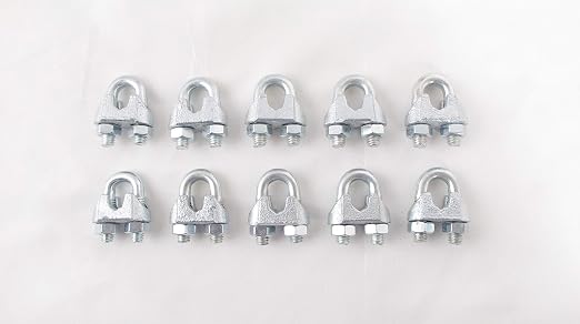 Wire Rope Clamp 5/16 inch 10 Pack Zinc Plated - Wire Rope Clip - Wire Cable Clamps