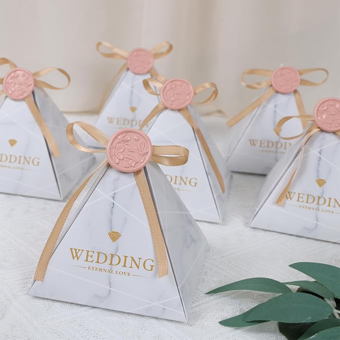UNIQOOO Wax Seal Stickers - 3D Magnolia Wedding Invitation Envelope Botanical Seal Stickers, 50 Pcs Self- Adhesive Dusty Rose Stickers, Perfect for Invitation, Christmas, Gift Wrapping, Party