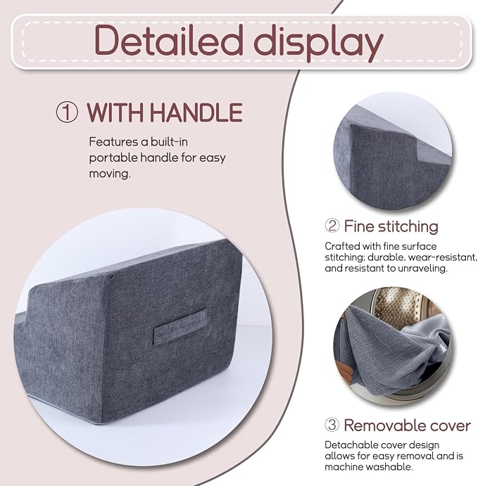 Foot Rest for Under Desk at Work,Ergonomic 2-Height Sponge Foot Stool for Office, Home, Sofa & Gaming Chair, Desk Accessories Footrest Cushion to Support Legs, Relax Ankles & Relieve Pain(B-Dark gray)