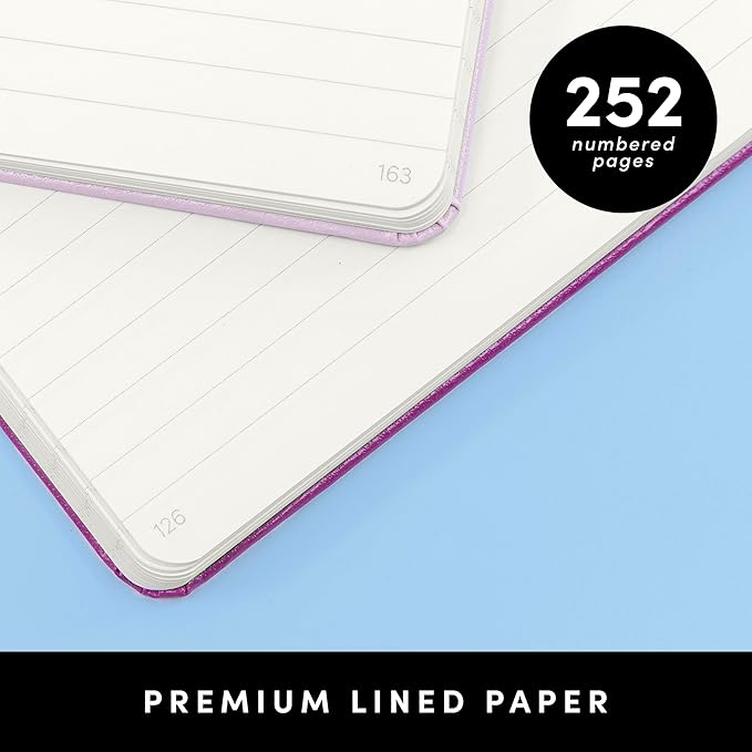 PAPERAGE Lined Journal Notebook, Hardcover Journal for Women & Men, 252 Pages, (5.6 in x 8 in), College Ruled Journaling Notebook for Work, School Supplies & Note Taking, (Navy)