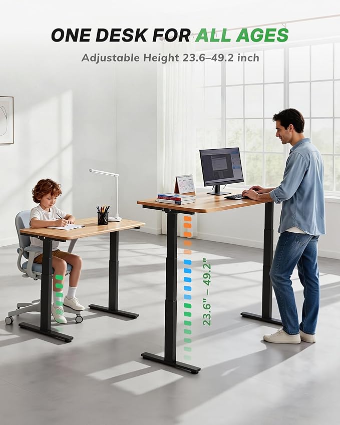 TOPSKY Dual Motor 3-Stage Standing Desk Frame, Electric Height Adjustable Sit Stand Desk Legs for DIY Table Tops up to 80” x 31.5”, 300 lb Heavy Duty Capacity with Memory Controller, Black Frame Only