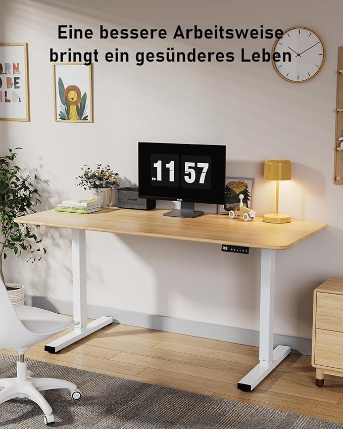 264 lbs Capacity Dual Motor Electric Height Adjustable Standing Desk Frame | Sit Stand up Desk Legs Base for 39.4” to 74.8” Desktop, Anti-Collision Function, Cable Tray, 2 Hooks, White Frame Only