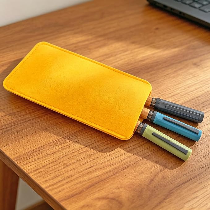 Jinhao 58 Natural Oak Wood Fountain Pen Set, 3-Pack (Blue/Green/Ebony) | Value 3-pack curated wood pens with protective felt pouch & ink converters. Perfect elegant gift for office & journaling.