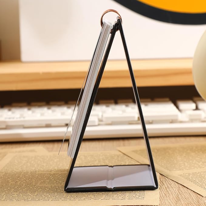 Mini Desk Calendar 2026-2027 - Use July 2026 to Dec 2027 Monthy Small Desktop Calendar 250 GSM Thick Paper Twin-Wire Binding for Home or Office (Black)