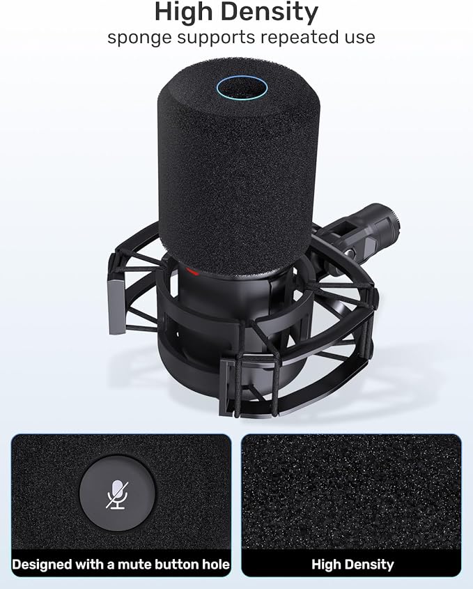 Custom Built for SoloCast Shock Mount, Upgrade Anti-Vibration Suspension Elastic Shock Mount Holder Clip Mics Stand with Screw Adapter Compatible with Hyperx SoloCast Microphone