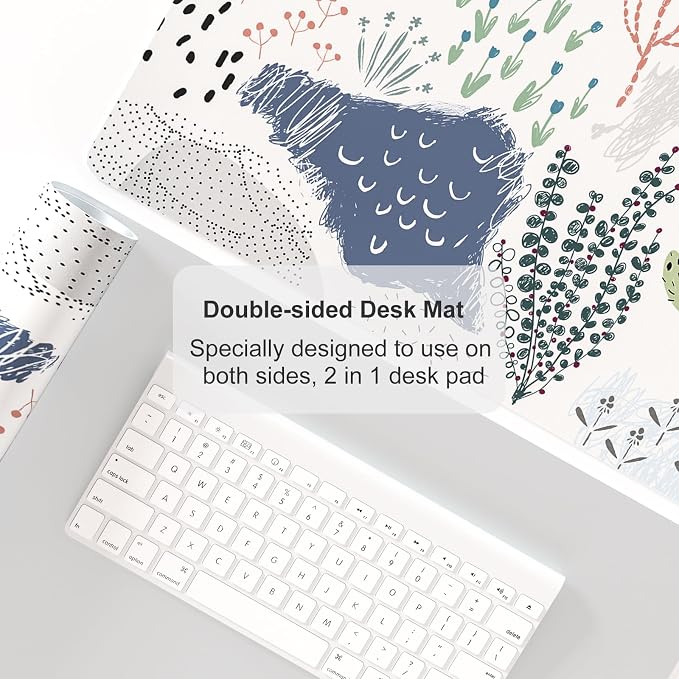 Colorful Star Large Mouse Pad, Waterproof PU Leather Abstract Desk Mat for Women Girls, Cute Desk Accessories Minimalist Home Office Decor, Kids Deak Pad Non-Slip Writing Mat 23.6" x 13.8"