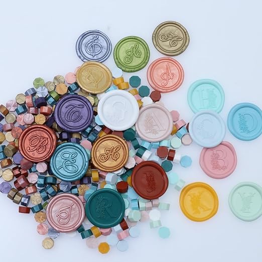 1250 Pcs Assorted Color Sealing Wax Beads Bulk - 48 Colors Wax Seal Pellets Kit for Stamp Seals, Wedding Invitations, Envelope Sealing, DIY Crafts - Multicolor Pellets for Gift Ideas (B, 49)