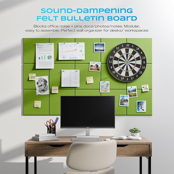 12 Pack Self-Adhesive Acoustic Panels, 12" X 12" X 0.4" High-Density Sound Proof Foam Panels for Walls, Soundproof Wall Panels for Home & Office (Avocado)