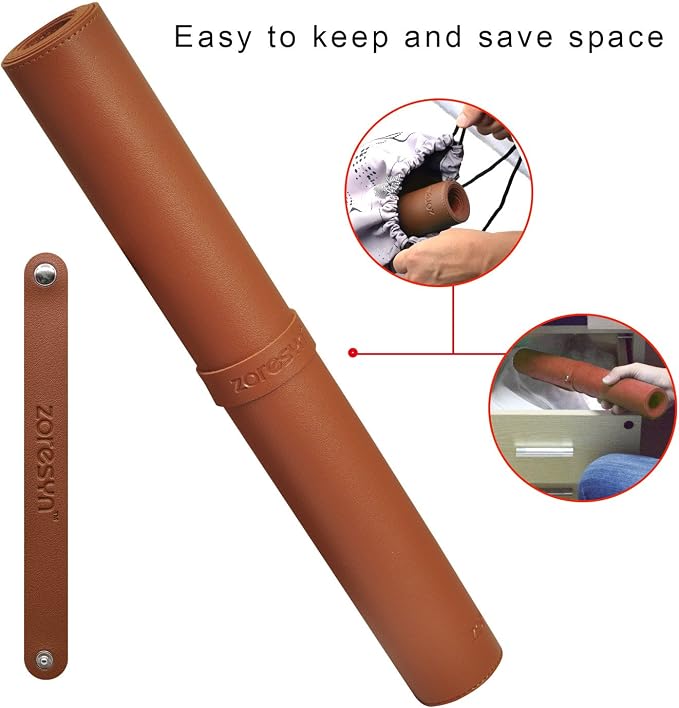 ZORESYN Large Desk Mat 35.4" x 15.8", PU Leather Desk Pad, Waterproof Mouse Pad & Writing Mat for Office, Home & Gaming (Brown)