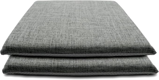 Lifup 2 Pack Chair Cushion Memory Foam Pads, Square Non-Slip Thick Dining Chair Cushions with Ties and Removable Cover for Home Office Restaurant Chair Pads Grey 2 16 x 16 Inch