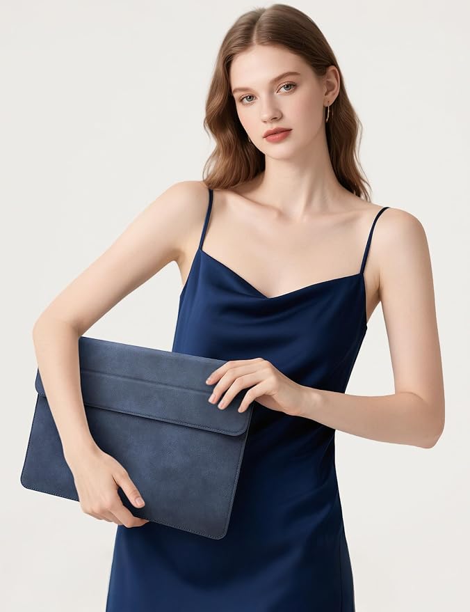 HYZUO 15-16 Inch Laptop Case Bag Sleeve with Stand Feature for MacBook Pro 16 M5/M4/M3/M2/M1 Pro/Max 2026-2019, XPS 15, MacBook Pro 15 2015-2012, Samsung Galaxy Book Flex 15, Navy Blue