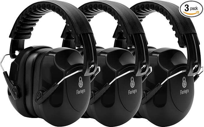 Floriogra 3 Pack Noise Reduction Ear Protection, Hearing Protection Ear muffs SNR 34dB Noise Cancelling Headphones for Adults Kids Autism, Sound Proof Earmuffs for Mowing/Construction/Work
