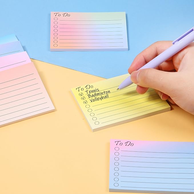 Mr. Pen- to Do List Sticky Notes, 3"x4", 18 Pads, 900 Sheets | Lined Checklist Sticky Pads with Smooth Writing, Easy Peel-Off, Thick Paper for Planning, Office, School & Daily Tasks
