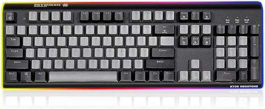 Hexgears GK735 Full-Size Mechanical Gaming Keyboard, Surround Side Light Strip+Backlit Keyboard with Linear Switch, Anti-Ghosting, Double-Shot PBT Keycaps, Compatible with Windows, macOS (Gray-Black)