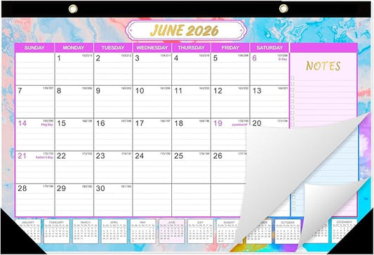 GuassLee Desk Calendar 2026-2027 - 19 Monthly Calendar from Jun. 2026 to Dec. 2027, 11.5"x17" Large Desktop Calendar with Thick Paper, Corner Protectors for Desk Home Office Easy Planning
