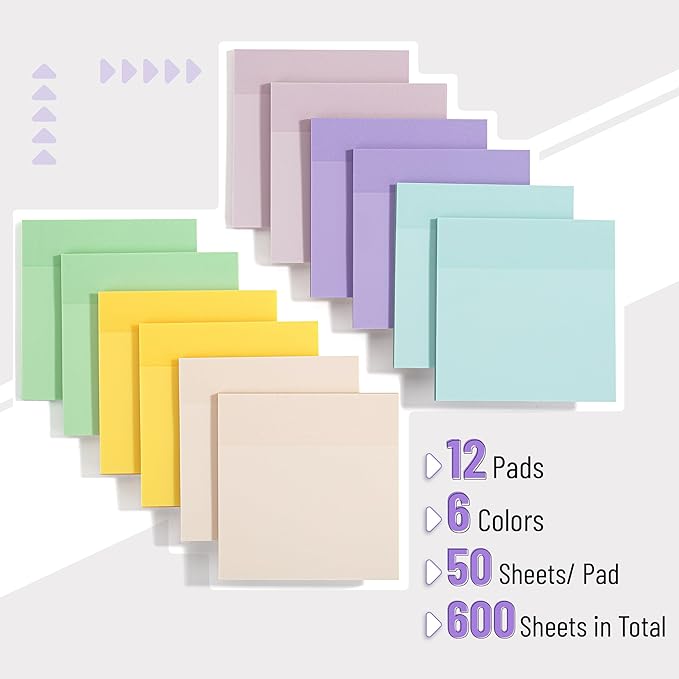 Mr. Pen- Transparent Sticky Notes, 3”x3”, Morandi Colors, 12 Pads, 600 Sheets, Bible Journaling Sticky Notes, See Through Sticky Notes, Translucent Sticky Notes, Stocky Notes for Bible Journaling