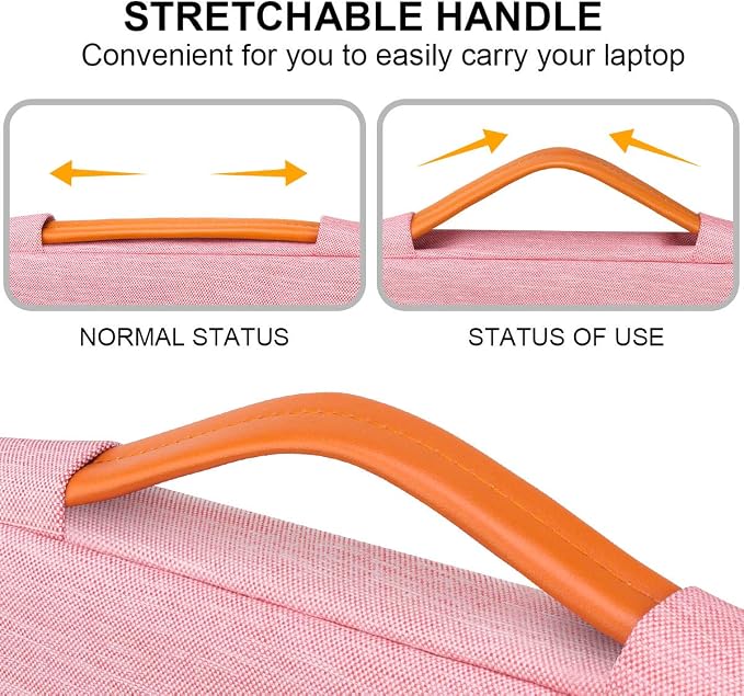 Lacdo 360° Protective Laptop Sleeve Case for 15 inch New MacBook Air M5/A3448 (2026), M4 A3241 2025, M3 A3114, M2 A2941 2024-2023, 15 inch MacBook Pro A1990 A1707, Computer Bag, Water-Resistant, Peach