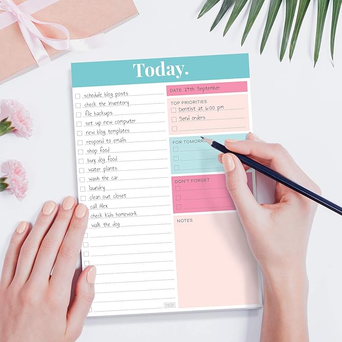 Sweetzer & Orange Daily Planner 2026, Undated Planner To Do List Notepad. 7x10” Day Schedule Logbook. Checklist Productivity Organizer, Work Notebook, Academic Journal, Daily To-Do List Logbook