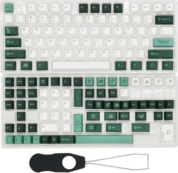 Guffercty kred Custom Cherry Profile Keyboard keycap Set 144-Key Keycaps 60 Percent Sub-Dye for Mechanical Keyboards (Botanical)