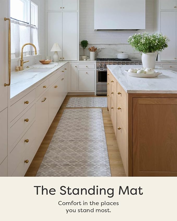 House of Noa Nama Standing Mat – Anti-Fatigue Cushioned Kitchen Mats for Floor | Ergonomic Bounce-Back Foam Kitchen Mats | Anti-Fatigue Mats for Kitchen & Standing | Sloan Tusk | 22" x 36"