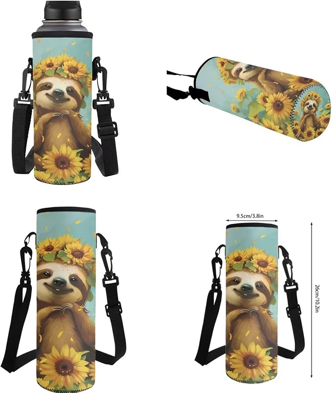 Ystardream Cute Sloth Backpack for School Girls Backpack with Lunch Box & Pencil Case & Water Bottle Sleeve for Kids 4-in-1 Bookbag Set Elementary Kindergarten School Supplies for Girls Schoolbag