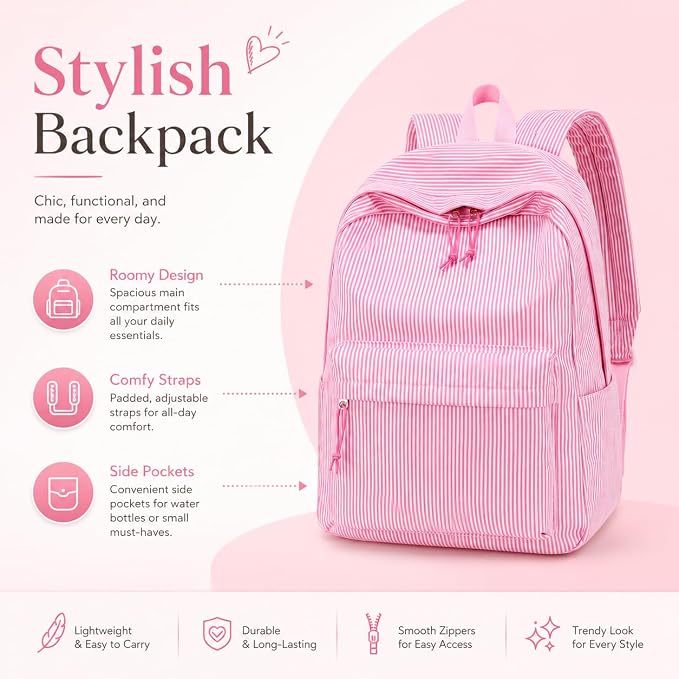 BTOOP School Backpacks for Teen Girls Bookbags Lightweight Kids Backpack School Bags Set with Lunch Box Pencil Case