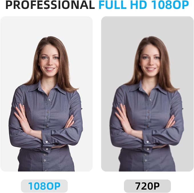 1080P HD Webcam, USB Plug & Play Computer Camera, Auto Low-Light Streaming Camera, Noise-Canceling Microphone Web cam - for Video on Laptop & Desktop